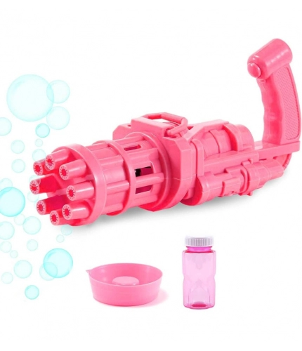 Pack Of_2 Electric Gatling Bubble Gun with 8 Hole For Kids (Assorted)