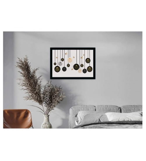 Flower Painting Vinyl Sparkle Coated with Synthetic Photo Frame (Multicolor)