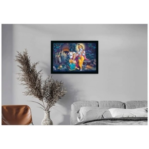 Generic Radha Krishna Painting with Synthetic Photo Frame (Multicolor)
