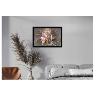 Generic Radha Krishna Painting with Synthetic Photo Frame (Multicolor)