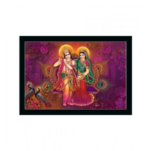 Generic Radha Krishna Painting with Synthetic Photo Frame (Multicolor)