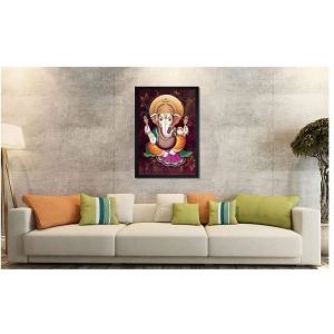 Generic Ganesh Photo with Synthetic Photo Frame (Multicolor)