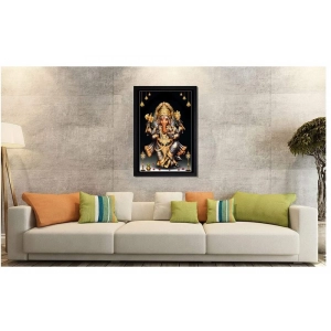 Generic Ganesh Photo with Synthetic Photo Frame (Multicolor)