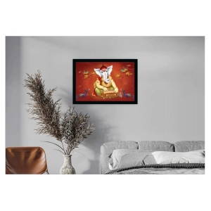 Generic Ganesh Photo with Synthetic Photo Frame (Multicolor)