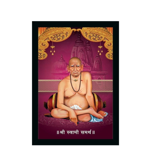 Shri Swami Samarth Photo Frame with Synthetic Photo Frame (Multicolor)