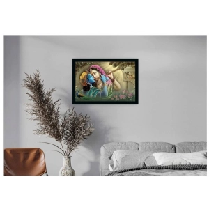 Generic Radha Krishna Painting with Synthetic Photo Frame (Multicolor)