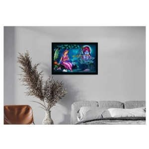 Generic Radha Krishna Painting with Synthetic Photo Frame (Multicolor)