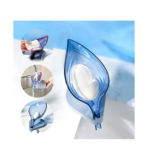 Pack Of_2 Leaf Shape Soap Box Self Draining Bathroom Soap Holder (Assorted)