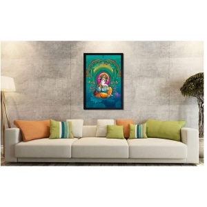 Generic Ganesh Photo with Synthetic Photo Frame (Multicolor)