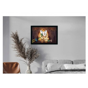Generic Ganesh Photo with Synthetic Photo Frame (Multicolor)