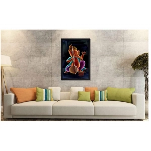 Generic Ganesh Photo with Synthetic Photo Frame (Multicolor)