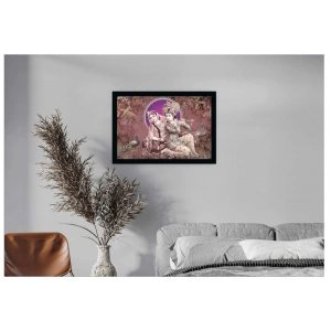 Generic Radha Krishna Painting with Synthetic Photo Frame (Multicolor)
