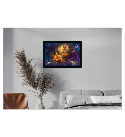 Radha Krishna Painting Vinyl Sparkle Coated with Synthetic Photo Frame (Multicolor)