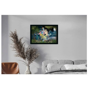 Generic Radha Krishna Painting with Synthetic Photo Frame (Multicolor)