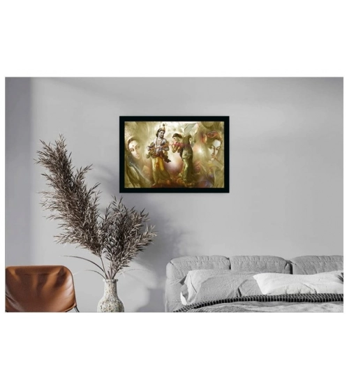 Radha Krishna Painting with Synthetic Photo Frame (Multicolor) Radha Krishna Painting with Synthetic Photo Frame (Multicolor)