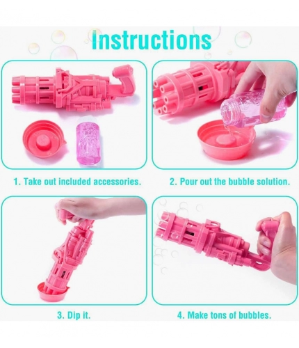 Pack Of_2 Electric Gatling Bubble Gun with 8 Hole For Kids (Assorted) Pack Of_2 Electric Gatling Bubble Gun with 8 Hole For Kids (Assorted)