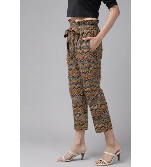 Women's Casual Printed Cotton Trouser Pant (MultiColor)