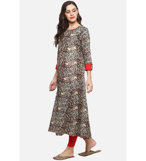 Women's Casual 3/4 th Sleeve Printed Cotton Kurti (MultiColor)