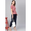 Women's Casual Short Sleeve Geometric Rayon Top (Red) Women's Casual Short Sleeve Geometric Rayon Top (Red)