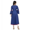 Women's Casual Bell Sleeves Embroidery Rayon Kurti (Blue) Women's Casual Bell Sleeves Embroidery Rayon Kurti (Blue)