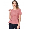 Women's Casual Short Sleeve Geometric Rayon Top (Red) Women's Casual Short Sleeve Geometric Rayon Top (Red)