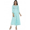 Women's Casual 3/4 th Sleeve Embroidery Rayon Kurti (Sky Blue) Women's Casual 3/4 th Sleeve Embroidery Rayon Kurti (Sky Blue)