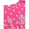 Women's Casual Short Sleeve Printed Rayon Pajama Set (Pink)