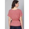 Women's Casual Short Sleeve Geometric Rayon Top (Red) Women's Casual Short Sleeve Geometric Rayon Top (Red)