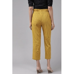 Generic Women's Casual  Printed Cotton Flex Trouser Pant (Mustard)