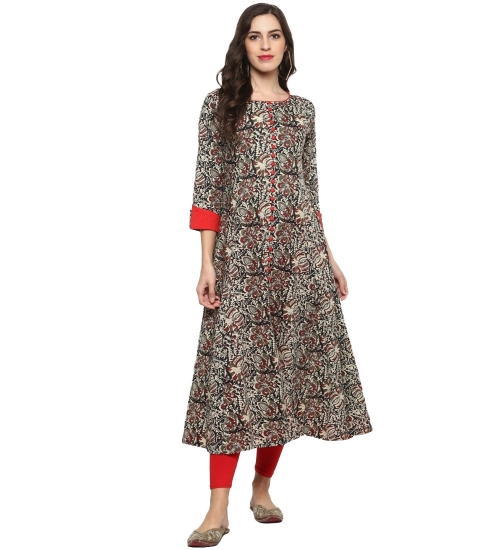 Women's Casual 3/4 th Sleeve Printed Cotton Kurti (MultiColor)