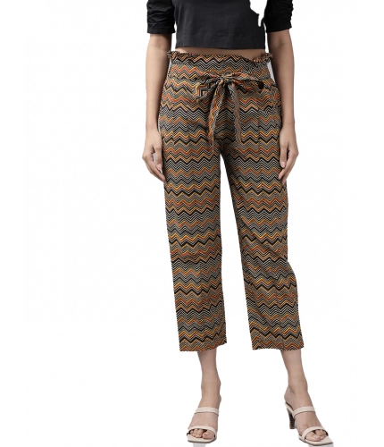 Women's Casual Printed Cotton Trouser Pant (MultiColor)