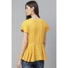 Women's Casual Short Sleeves Stripe Printed Rayon Top (Mustard) Women's Casual Short Sleeves Stripe Printed Rayon Top (Mustard)
