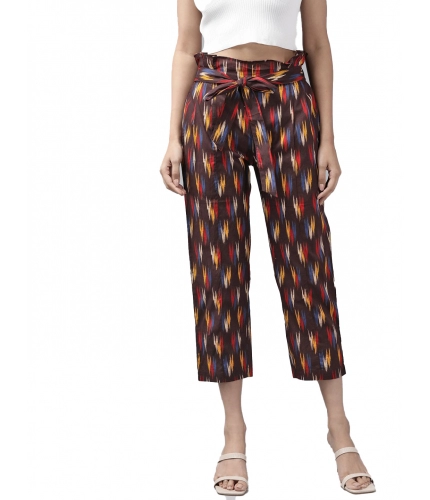 Women's Casual Printed Cotton Trouser Pant (MultiColor)