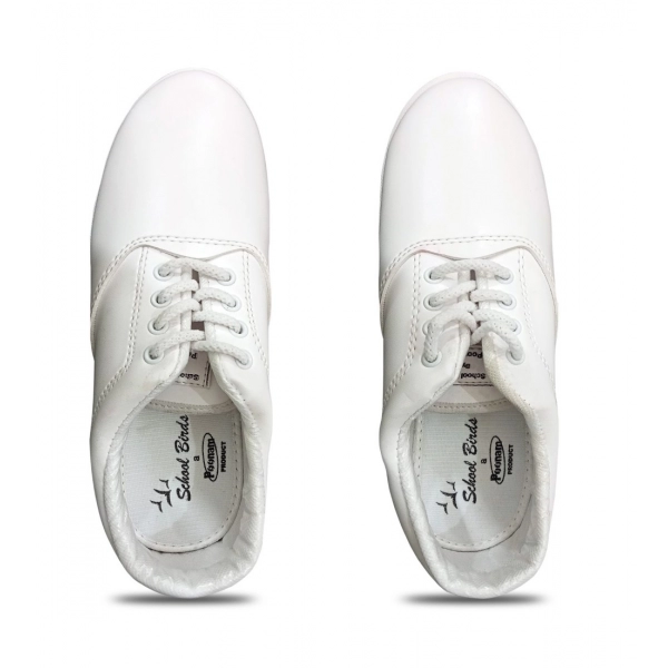 Dropship Boy's Rexine School Shoe Lace-Up (White)