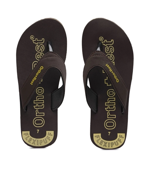 Unisex Rubber Comfortable Orthopedic Doctor Slipper and Flip Flops (Brown)