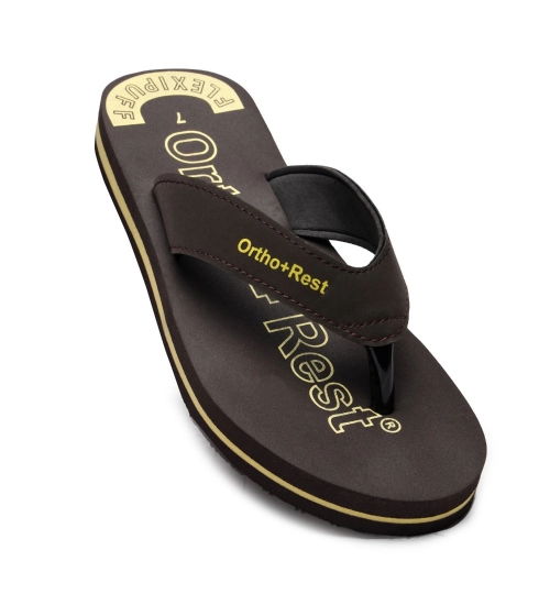 Unisex Rubber Comfortable Orthopedic Doctor Slipper and Flip Flops (Brown)