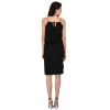 Dropship Women's Cotton Blend Solid Sleeveless Dress (Black)