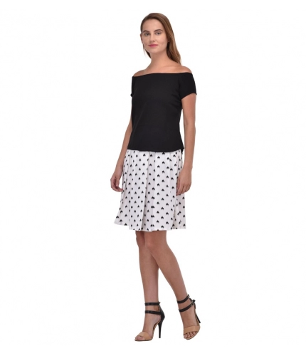 Women's Cotton Blend Solid Short Sleeves Dress (Black)