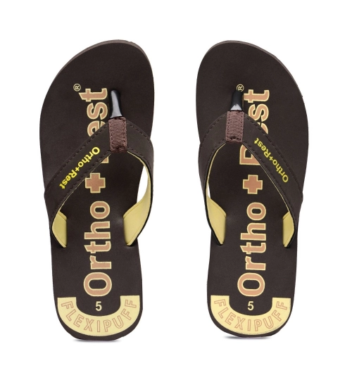 Unisex Rubber Comfortable Orthopedic Doctor Slipper and Flip Flops (Brown)