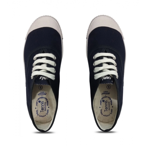 Dropship Unisex Cotton School Shoe Lace-Up (Navyblue)