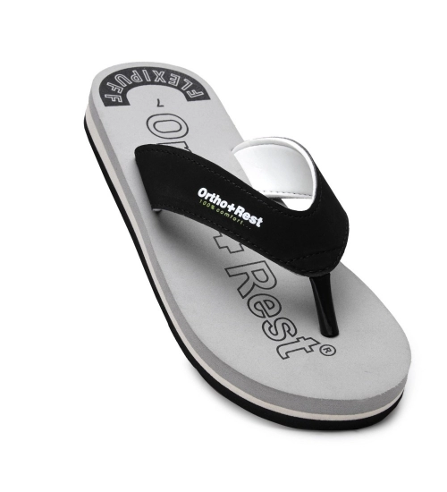 Unisex Rubber Comfortable Orthopedic Doctor Slipper and Flip Flops (Grey)