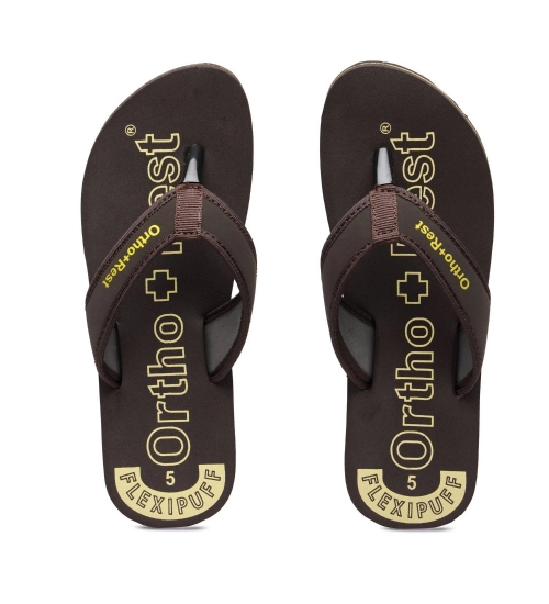 Unisex Rubber Comfortable Orthopedic Doctor Slipper and Flip Flops (Brown)