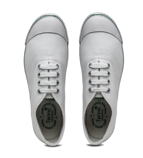 Unisex Cotton School Shoe Lace-Up (White)
