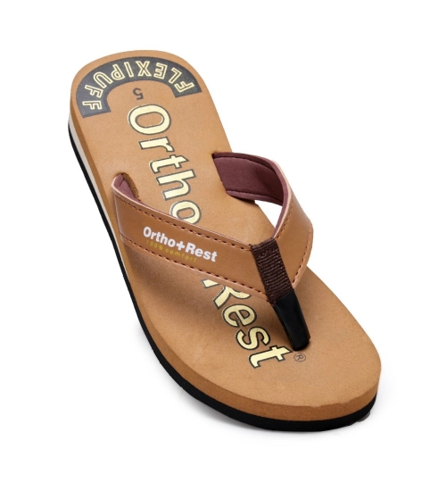 Unisex Rubber Comfortable Orthopedic Doctor Slipper and Flip Flops (Brown)