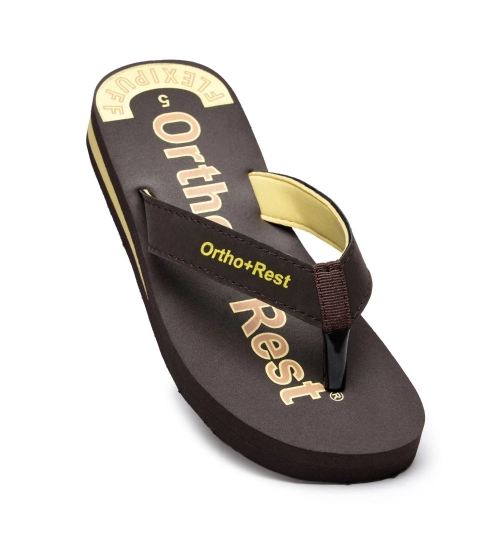 Unisex Rubber Comfortable Orthopedic Doctor Slipper and Flip Flops (Brown)