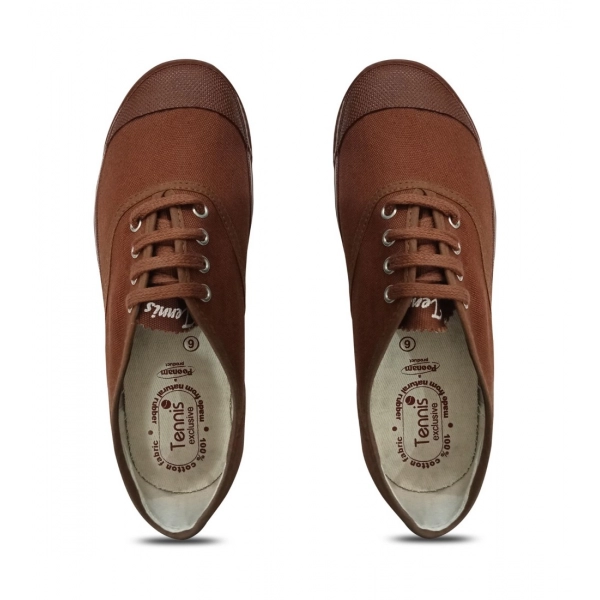 Dropship Unisex Cotton School Shoe Lace-Up (Brown)