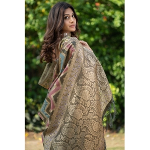 Generic Women's Organza Printed Saree With Unstitched Blouse (Grey, 5-6 Mtrs)