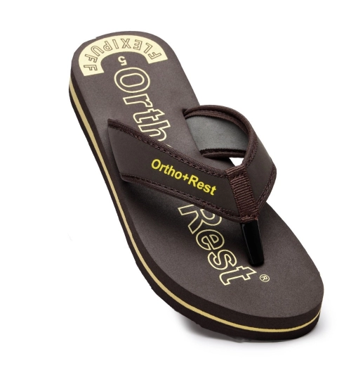 Unisex Rubber Comfortable Orthopedic Doctor Slipper and Flip Flops (Brown)