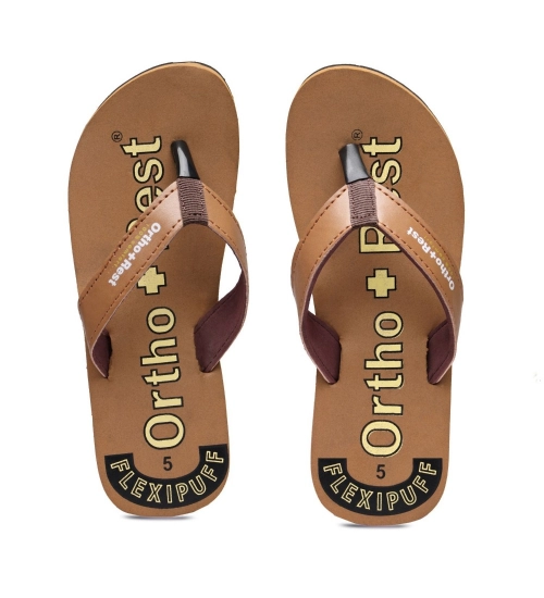 Unisex Rubber Comfortable Orthopedic Doctor Slipper and Flip Flops (Brown)