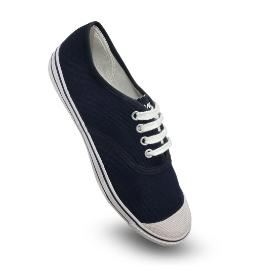 Unisex Cotton School Shoe Lace-Up (Navyblue)